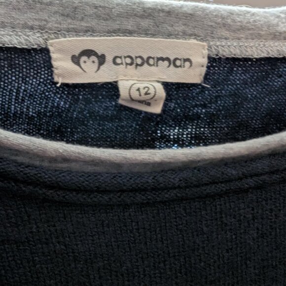 Boy's Appaman Brand Blue Pullover Sweater with Gray Trim Size 12 - Picture 4 of 5